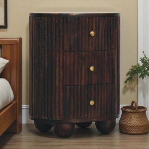 Brown Textured Storage Cabinet - Nora Lane Home furniture - Solid wood - 17.7 x 21.7 x 26.4 in