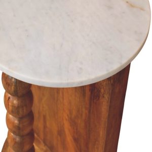 Brown Tables - Nora Lane Home furniture - Solid wood, Marble detail - 20 x 20 x 27 in