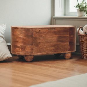 Natural Wood Storage Bench - Nora Lane Home furniture - Solid wood - 17.7 x 35.4 x 15.7 in
