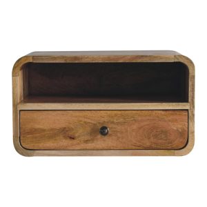 Natural Wood Storage Floating Nightstand - Nora Lane Home furniture - Solid wood - 21.65 x 16.54 x 13.78 in