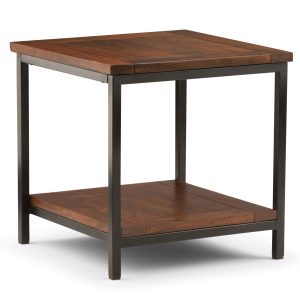 Brown Wood Tables - Nora Lane Home furniture - Solid wood, Metal accent - 27.17 x 27.17 x 12.6 in