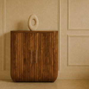 Brown Textured Storage Cabinet