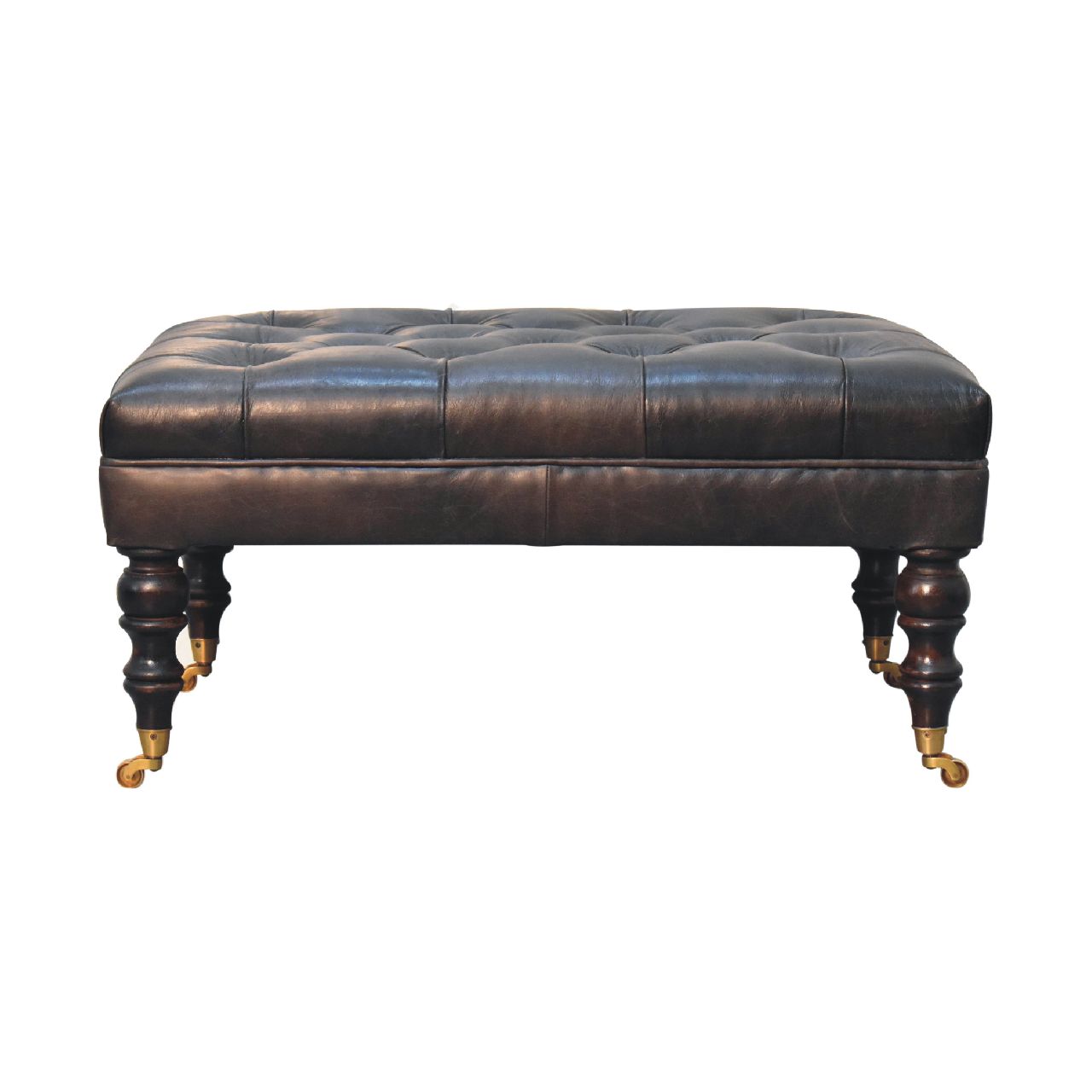 Black Solid Wood Storage Bench - Nora Lane Home furniture - Solid wood, Walnut finish - 27.56 x 39.37 x 21.65 in