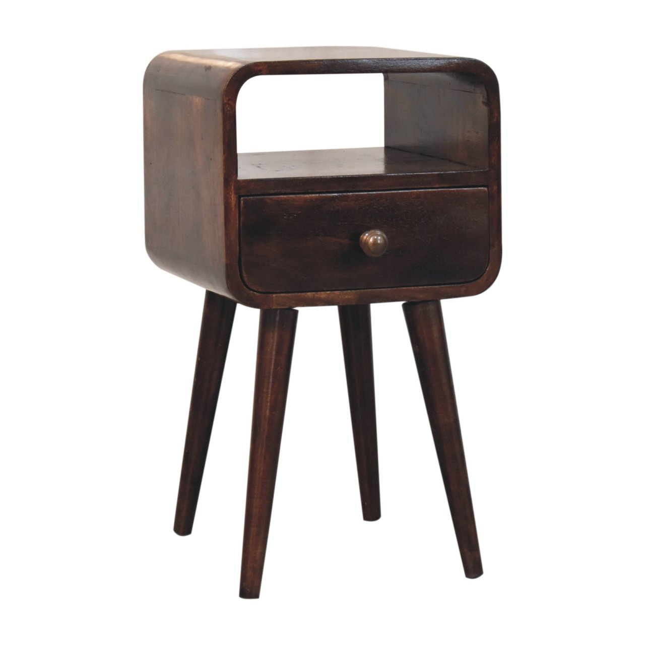 Walnut Storage Nightstand - Nora Lane Home furniture - Solid wood, Walnut finish - 15.75 x 15.75 x 13.78 in