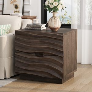 Brown Storage Living Room Sofa - Nora Lane Home furniture - Solid wood, Walnut finish - 28.74 x 18.9 x 8.27 in