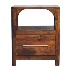 Brown Storage Nightstand - Nora Lane Home furniture - Solid wood, Metal accent - 21.65 x 17.72 x 25.59 in