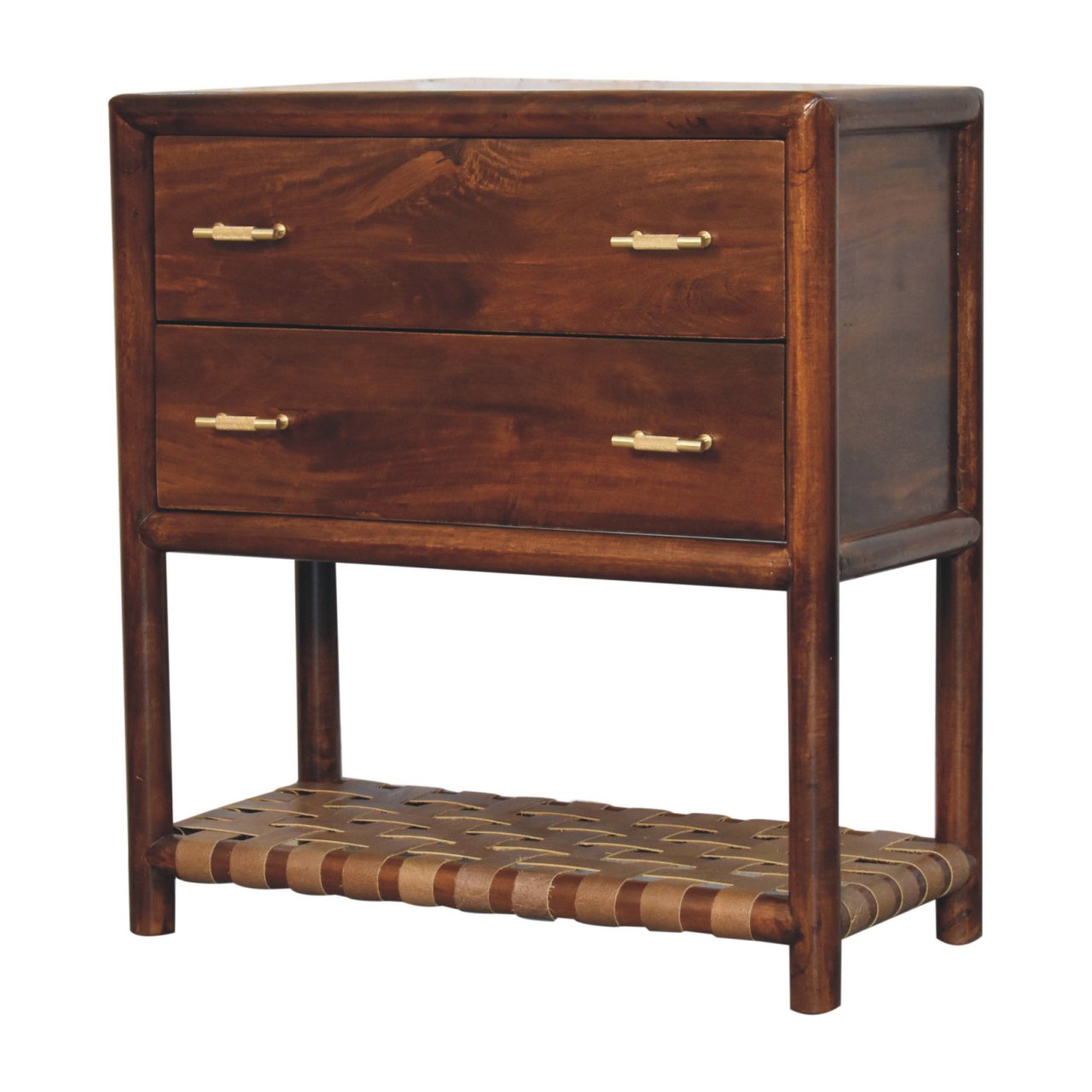 Brown Storage Nightstand - Nora Lane Home furniture - Solid wood, Metal accent - 33.46 x 17.72 x 35.43 in
