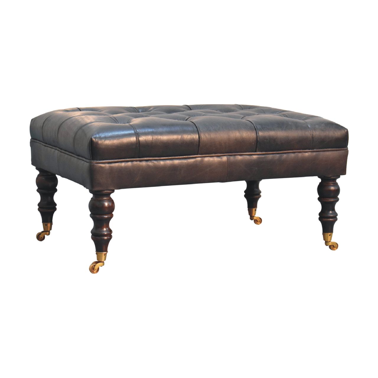 Black Solid Wood Storage Bench - Nora Lane Home furniture - Solid wood, Walnut finish - 27.56 x 39.37 x 21.65 in