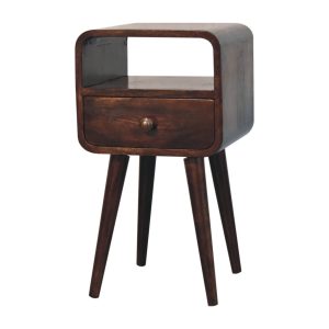 Walnut Storage Nightstand - Nora Lane Home furniture - Solid wood, Walnut finish - 15.75 x 15.75 x 13.78 in