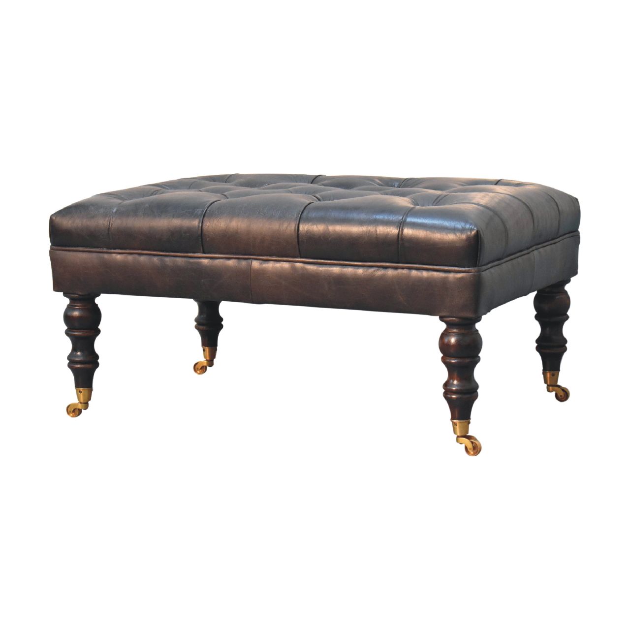 Black Solid Wood Storage Bench - Nora Lane Home furniture - Solid wood, Walnut finish - 27.56 x 39.37 x 21.65 in