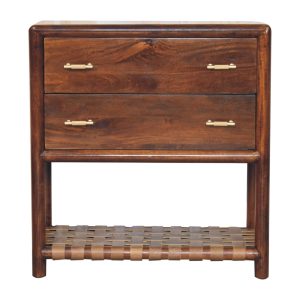 Brown Storage Nightstand - Nora Lane Home furniture - Solid wood, Metal accent - 33.46 x 17.72 x 35.43 in