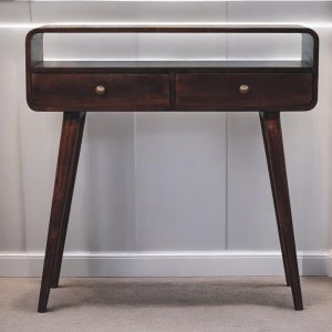 Walnut Storage Console Table