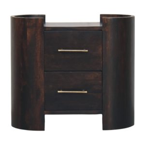 Brown Velvet Storage Nightstand