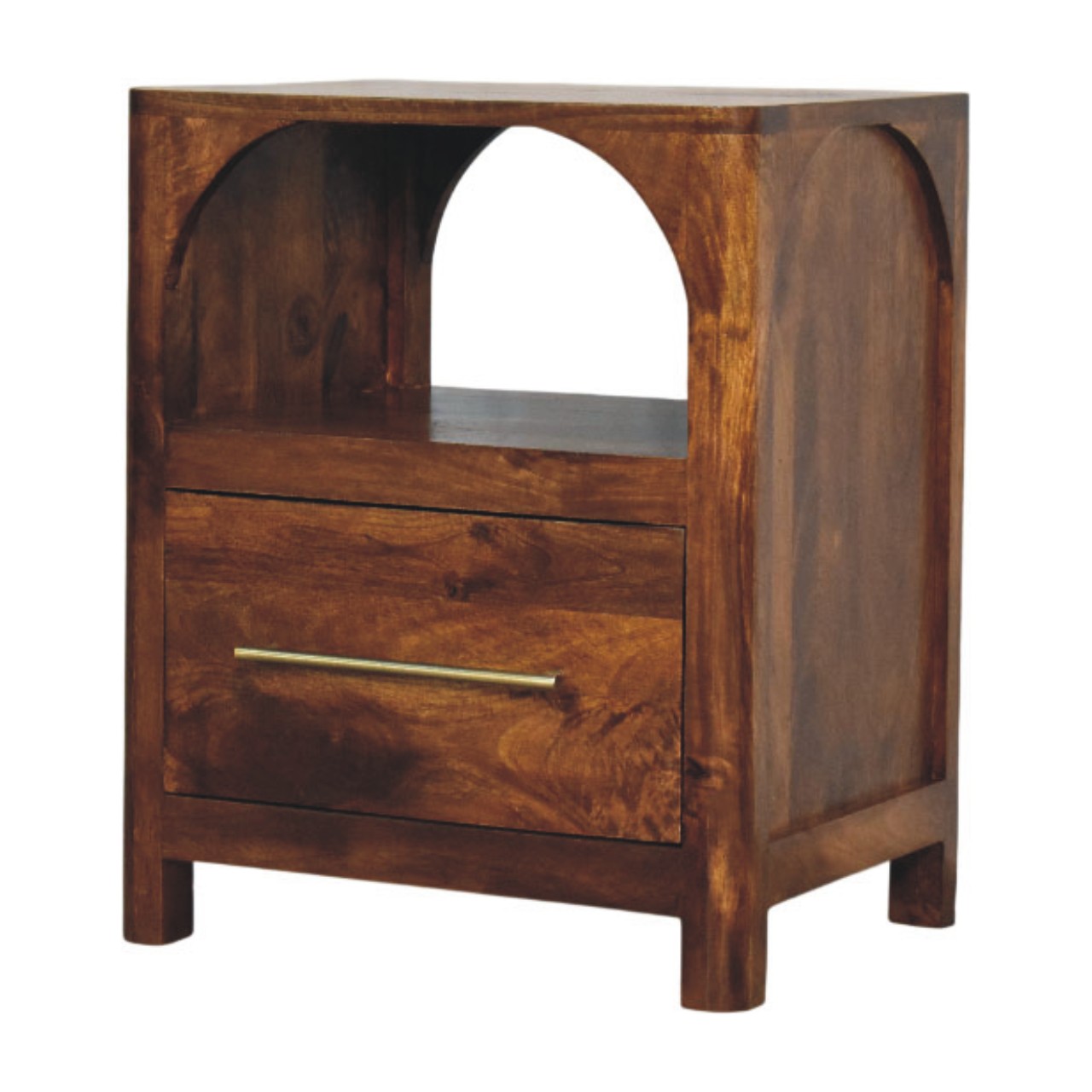 Brown Storage Nightstand - Nora Lane Home furniture - Solid wood, Metal accent - 21.65 x 17.72 x 25.59 in