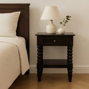 Brown Storage Nightstand