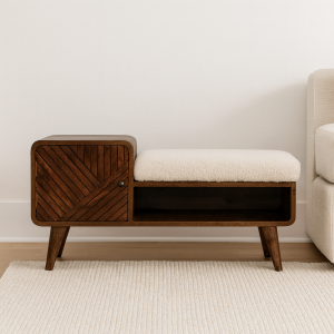 Brown Boucle Storage Cabinet