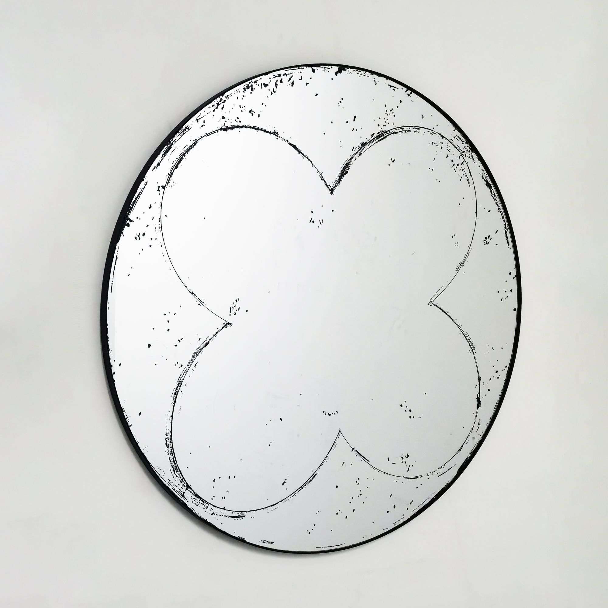 Black Round Wall Mirror - Nora Lane Home furniture - Metal accent - 39.17 x 39.17 x 3.74 in